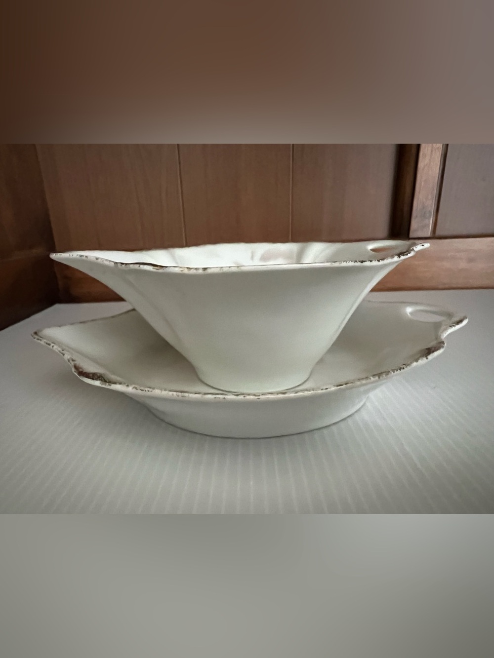 Vintage Germany porcelain mayonnaise bowl and plate set - Picture 2 of 5